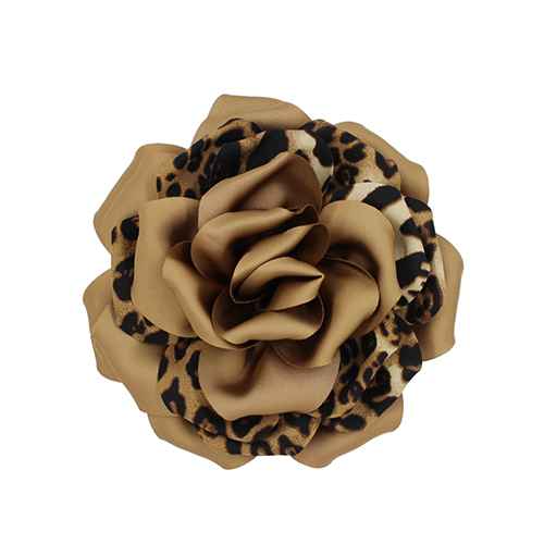 Leopard Print Fabric Flower Brooch | BR0502