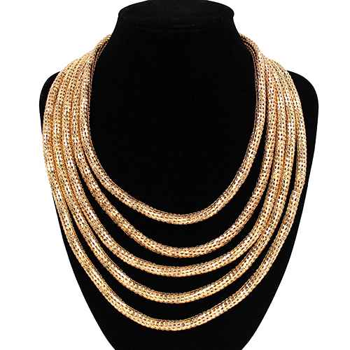 N0727 | Layered Chain Statement Necklace | KS2196