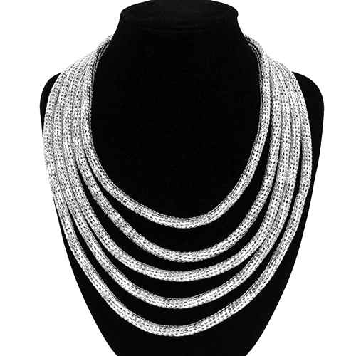 N0727 | Layered Chain Statement Necklace | KS2196