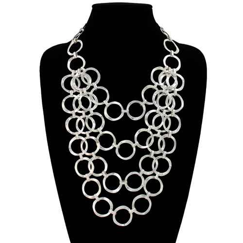 N5120 | Modern Circle Matte Chain Necklace | KS2239