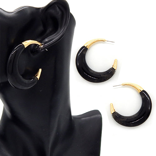 E1132 LE3262 Acrylic Open Circle Drop Post Hoop Earrings