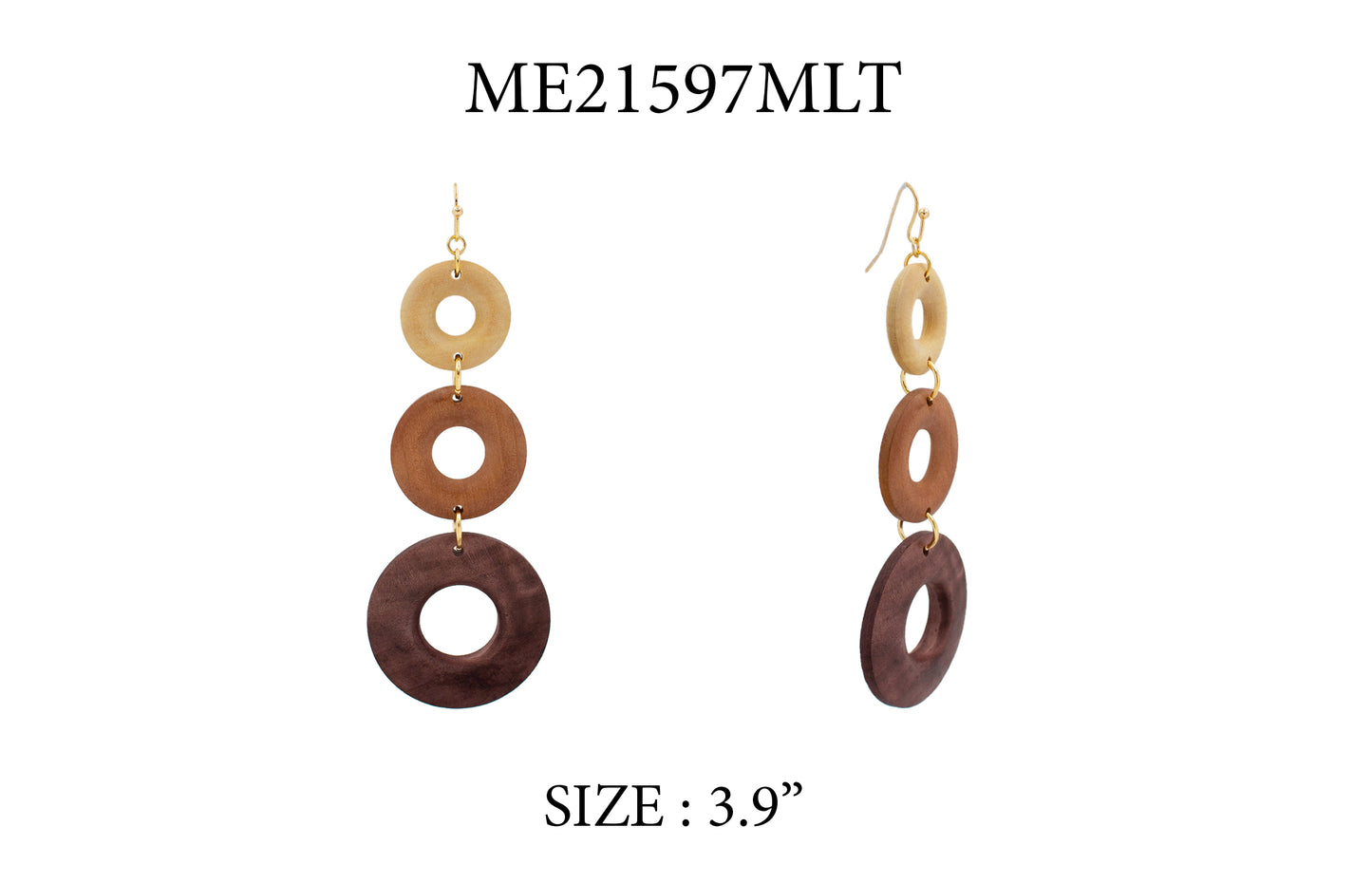 E0235 | Layered Wood Disc Earrings | ME21597