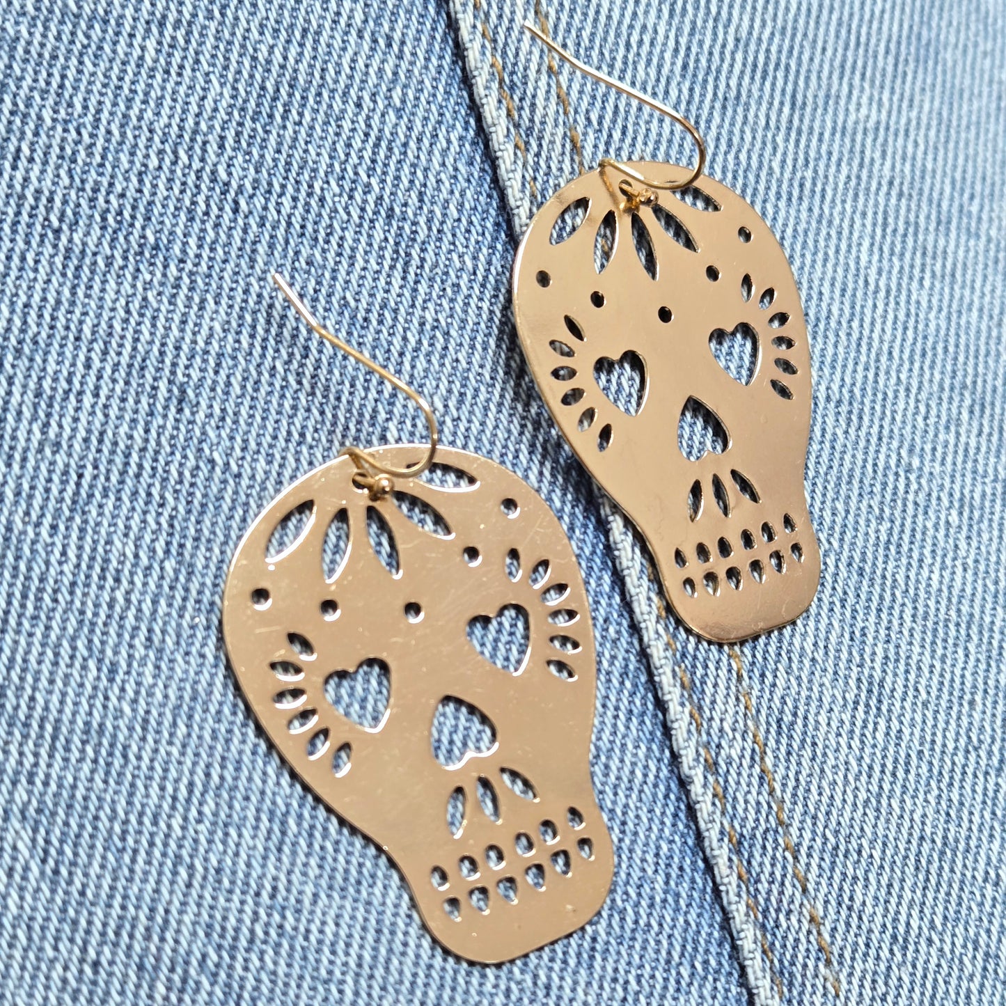 E1306 ME10161 Skull Drop Dangle Earrings