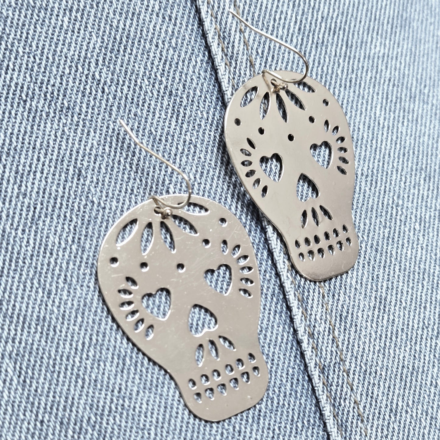 E1306 ME10161 Skull Drop Dangle Earrings