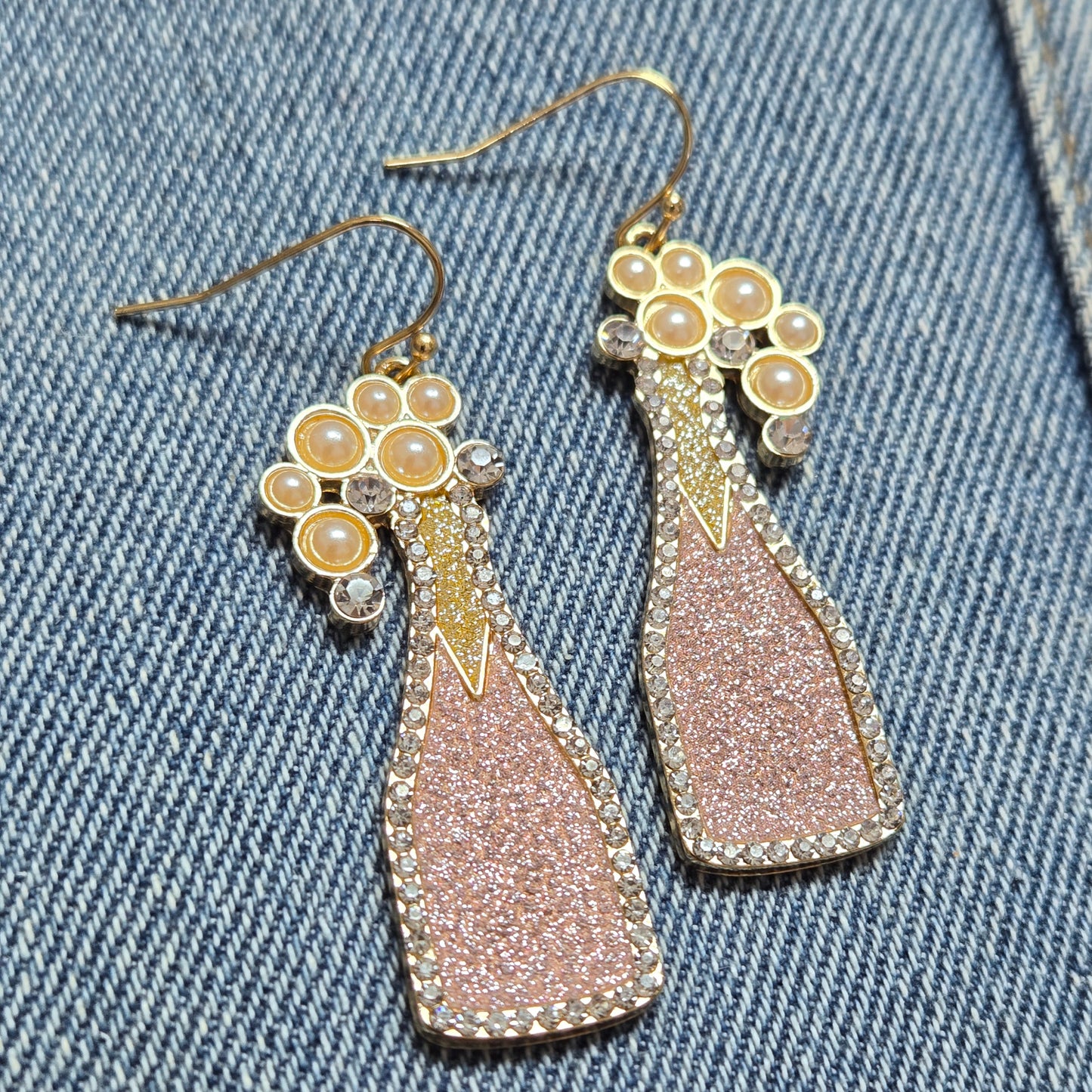 E1264 ME10605 Wine Bottle Drop Dangle Earrings