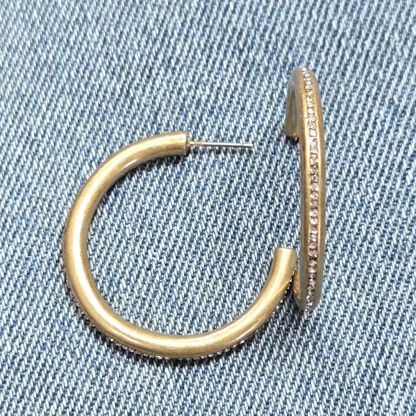 E1388 ME2420 Circle Drop Post Hoop Earrings
