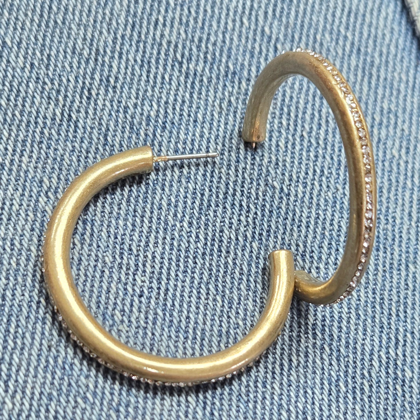 E1388 ME2420 Circle Drop Post Hoop Earrings
