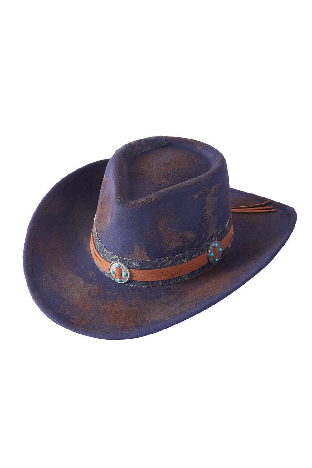 HT0063 | Rustic Wide Brim Leather Hat | MH0246