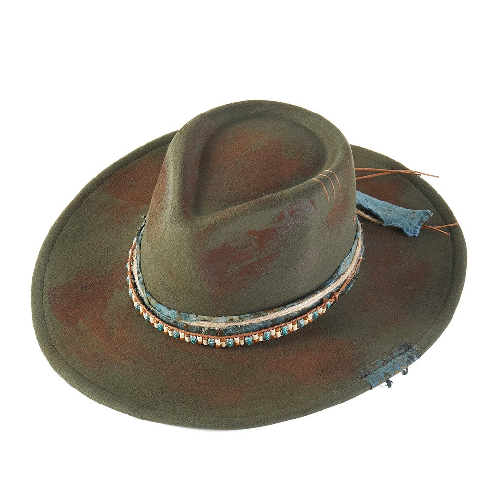 HT0091 | Braided Band Leather Western Hat | MH0260