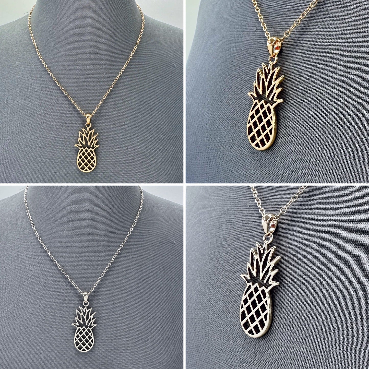 N0364 AN2907 Fruit Pineapple Design Pendant Necklace