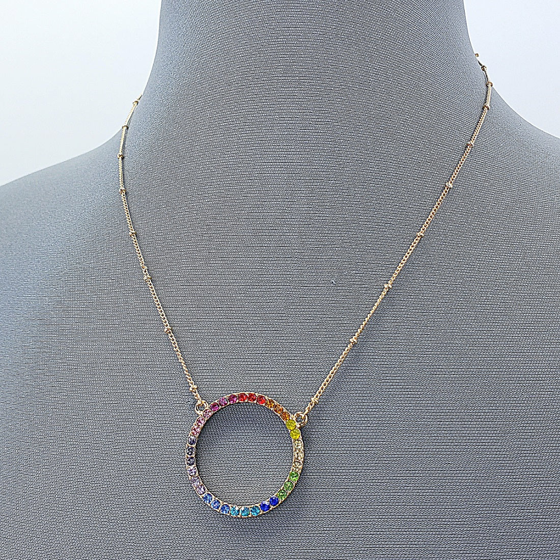 N0593 17257 Circle Pendant Necklace
