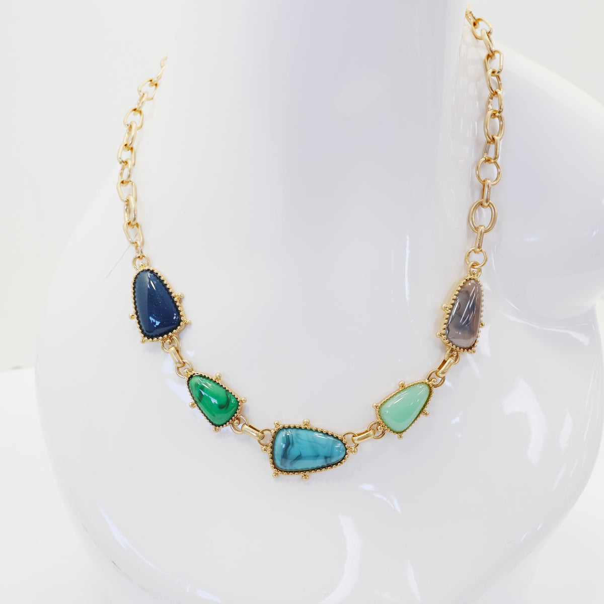 Mixed Stone Pendant Necklace | N0180