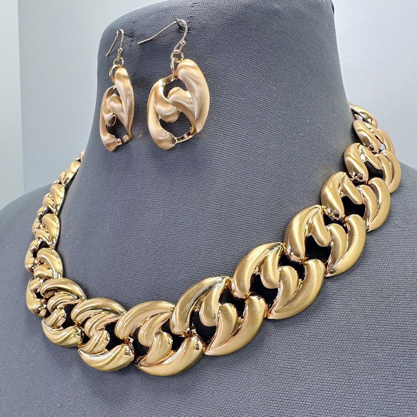 N0453 | Oversized Chain Link Necklace Set | TNE2175