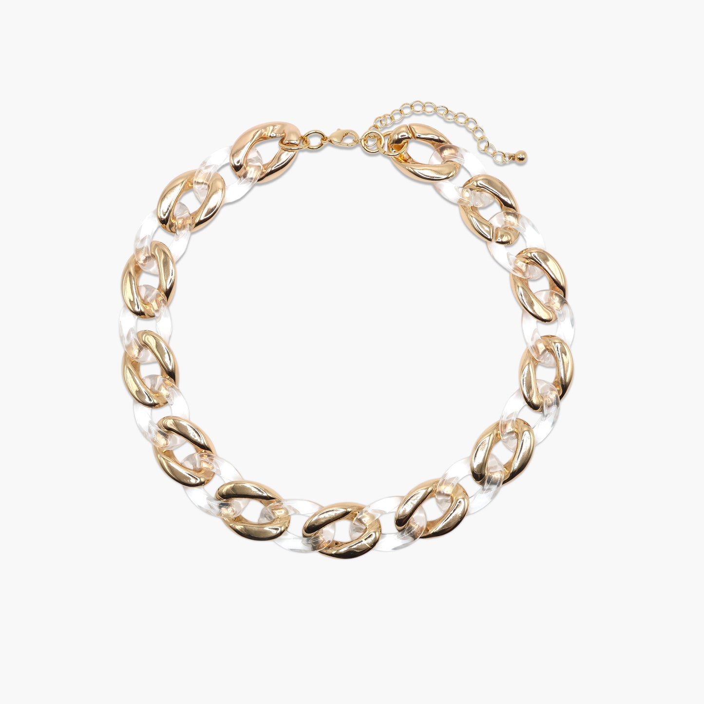 N3021| Acrylic Clear Gold Necklace |C2N8028