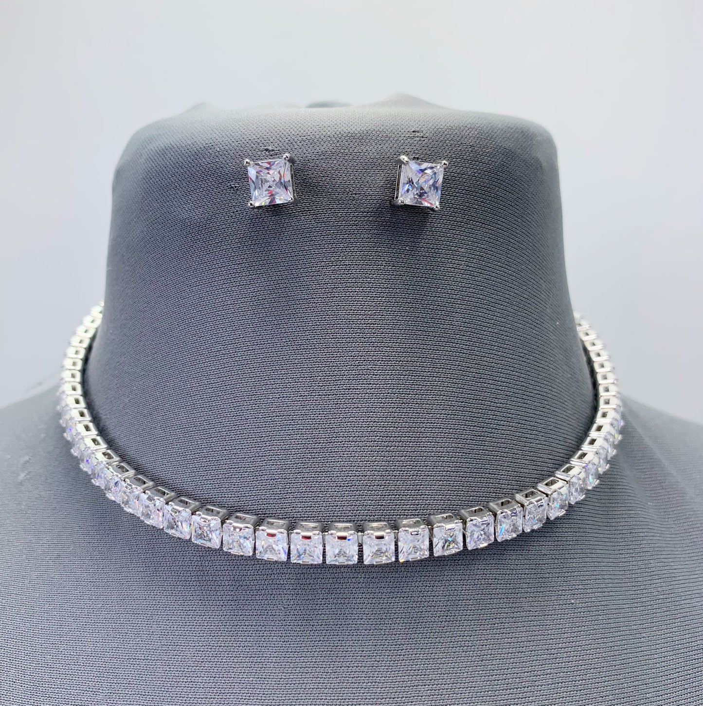 Pavé CZ Choker Necklace Set | N3045