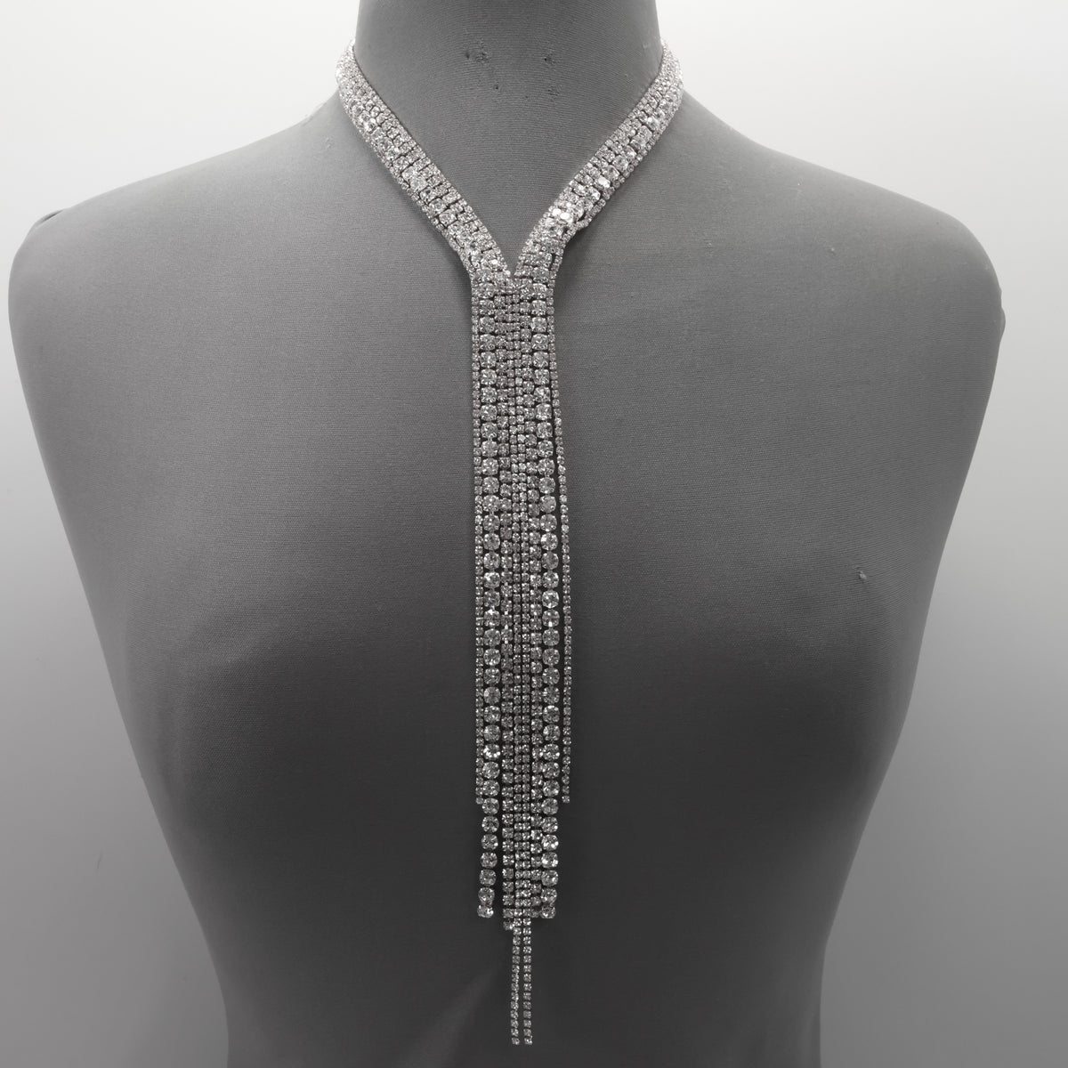 Layered Crystal Lariat Necklace | N3204