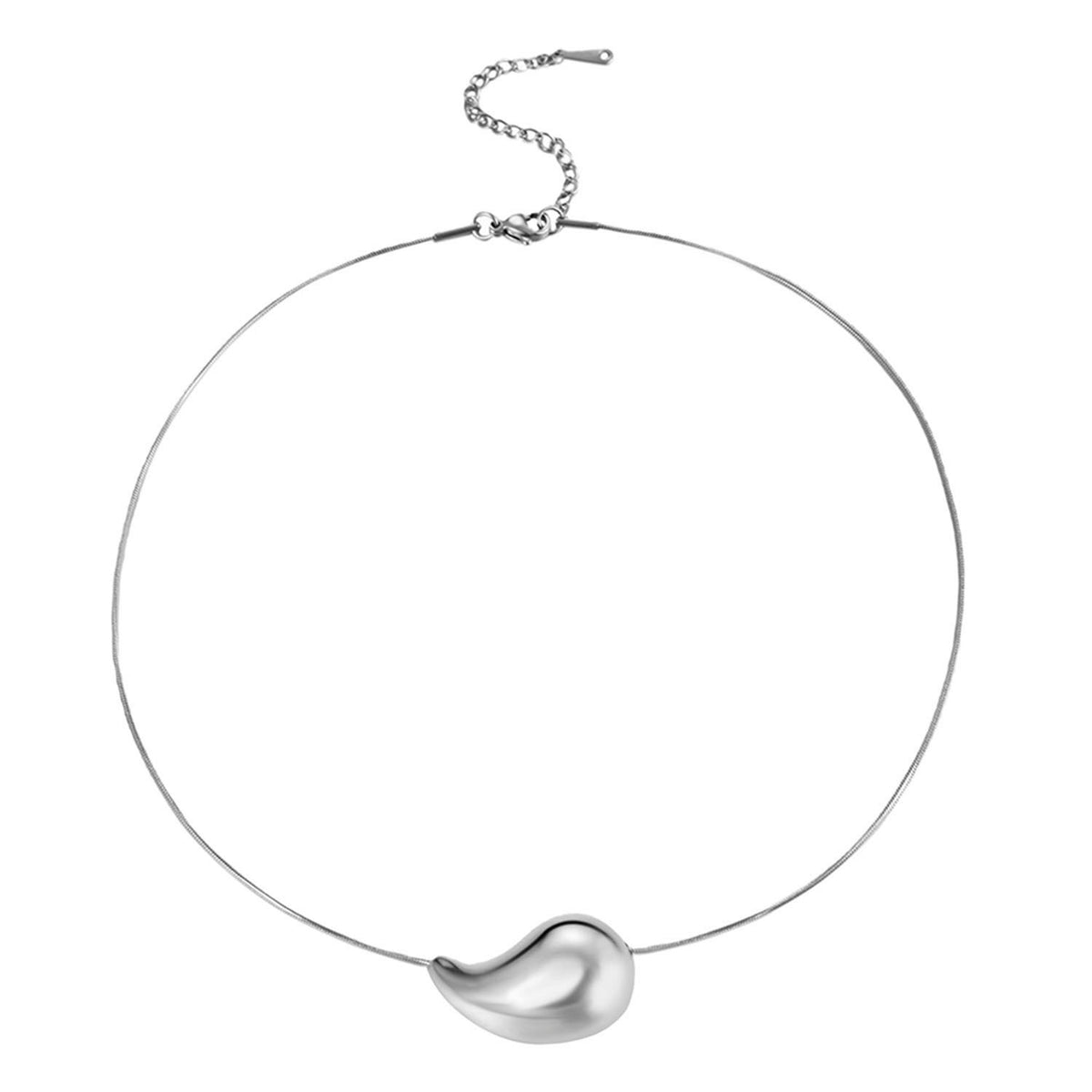 Sculpted Teardrop Pendant Necklace