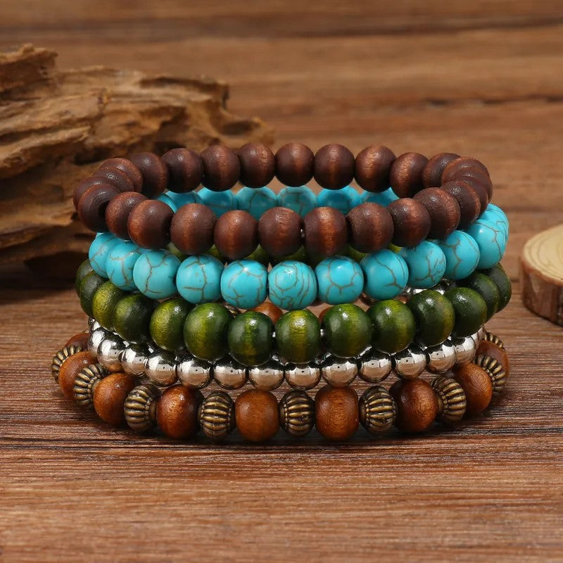 B0086 | Multi Strand Beaded Bracelet Set | NH3773