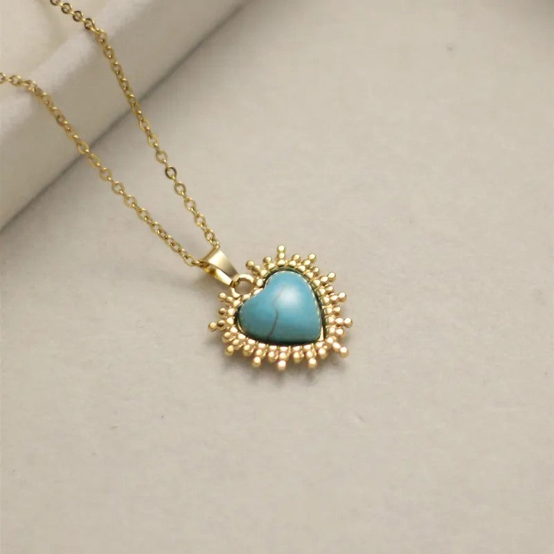 Heart Sunburst Pendant Necklace | N0002