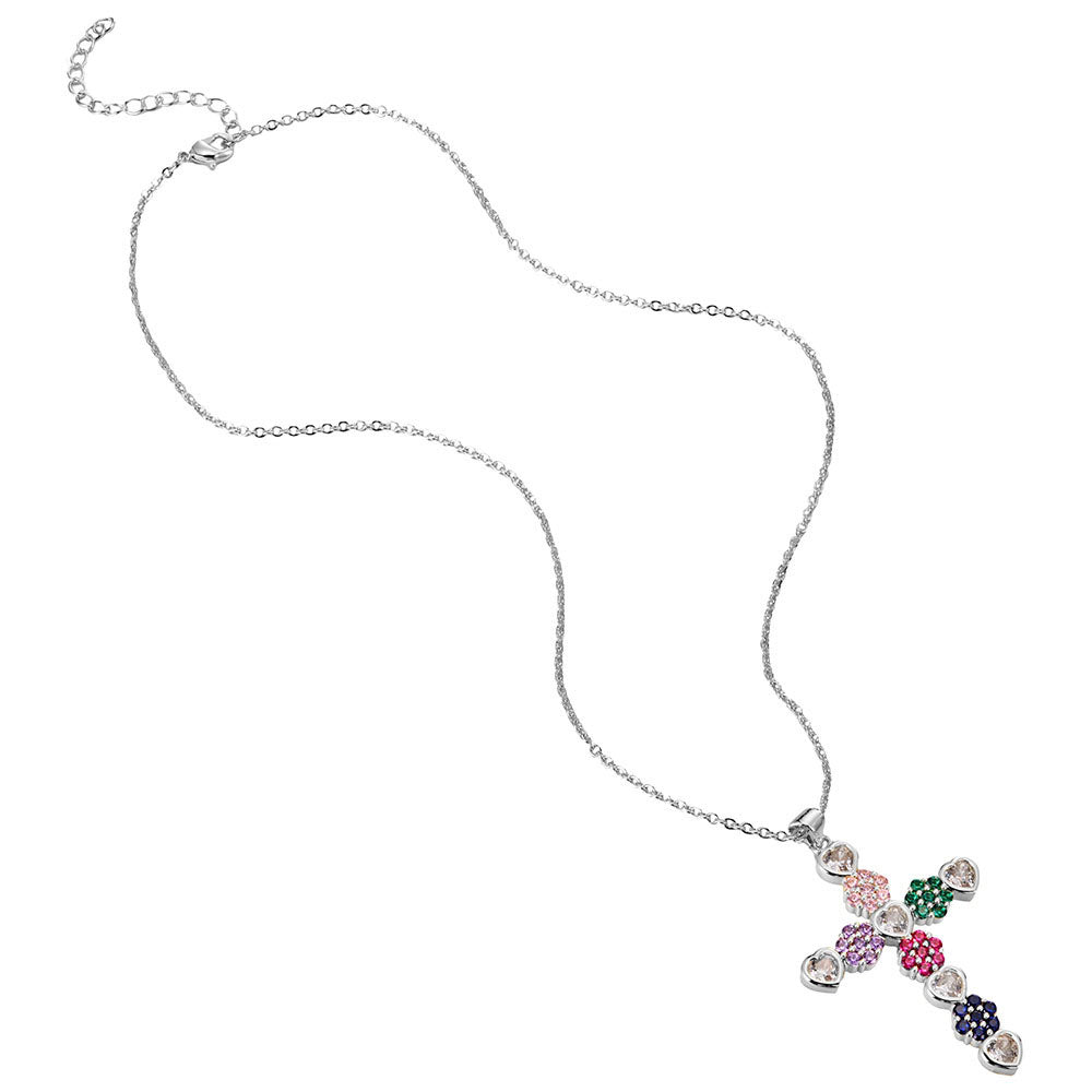 N0736 | Sparkle Cross Pendant Necklace | PE9983