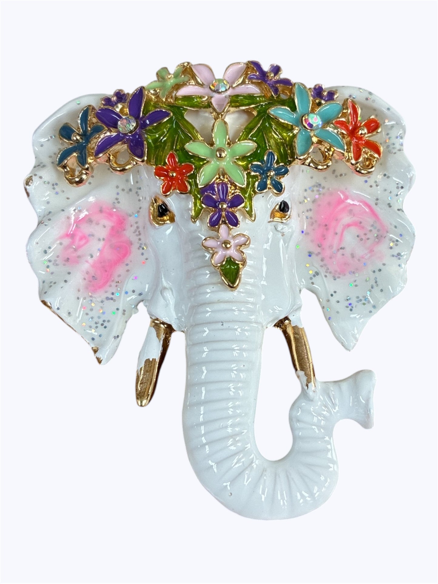 BR0339 | Jewel Bloom Elephant Brooch | I7-3-3668
