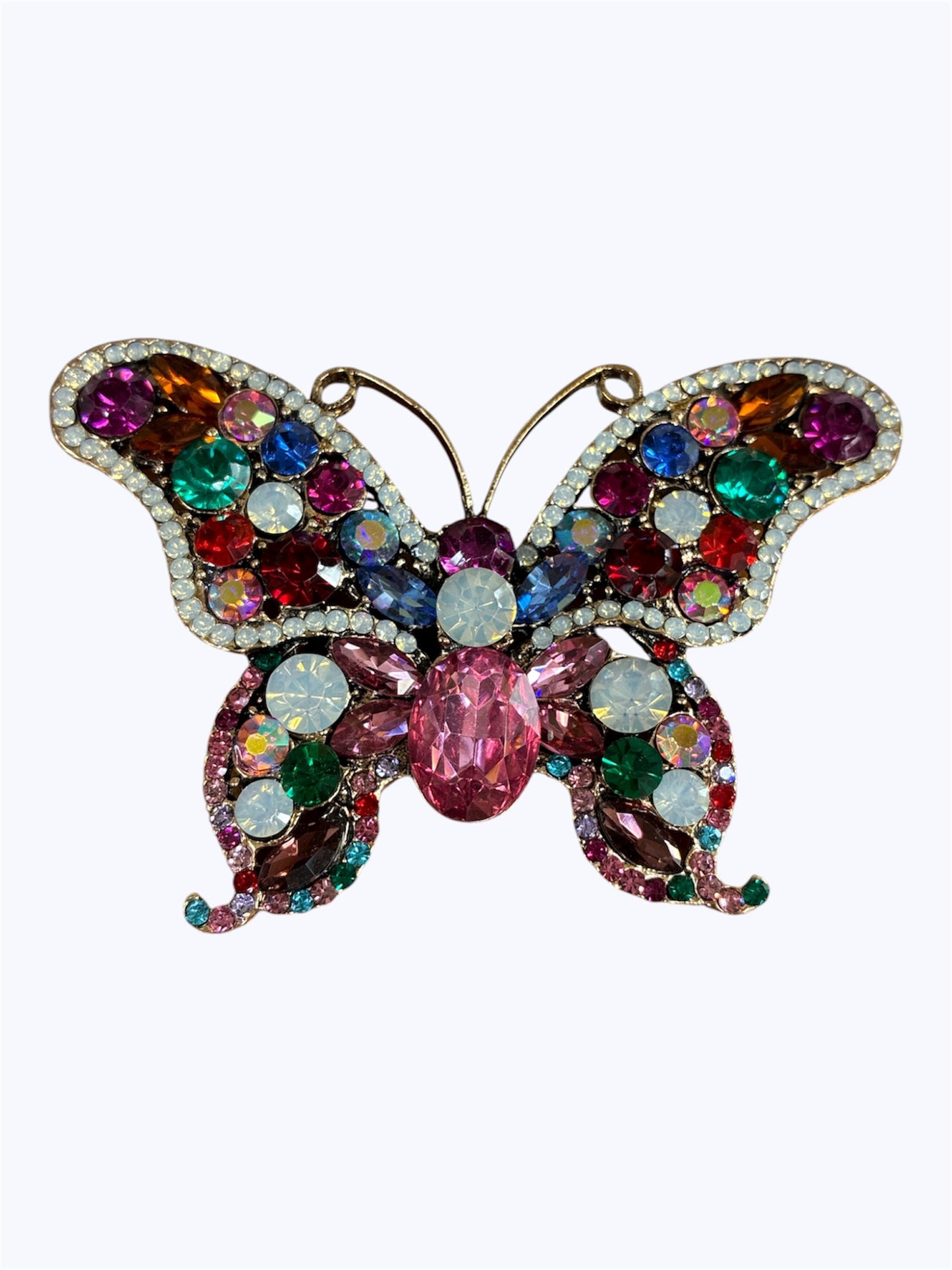 BR0419 | Crystal Butterfly Statement Brooch | E0-3-6144