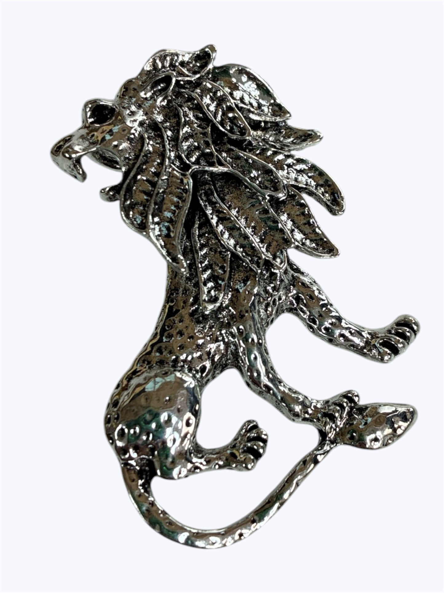 BR0418 | Antique silver Lion Statement Brooch | D0-2-426