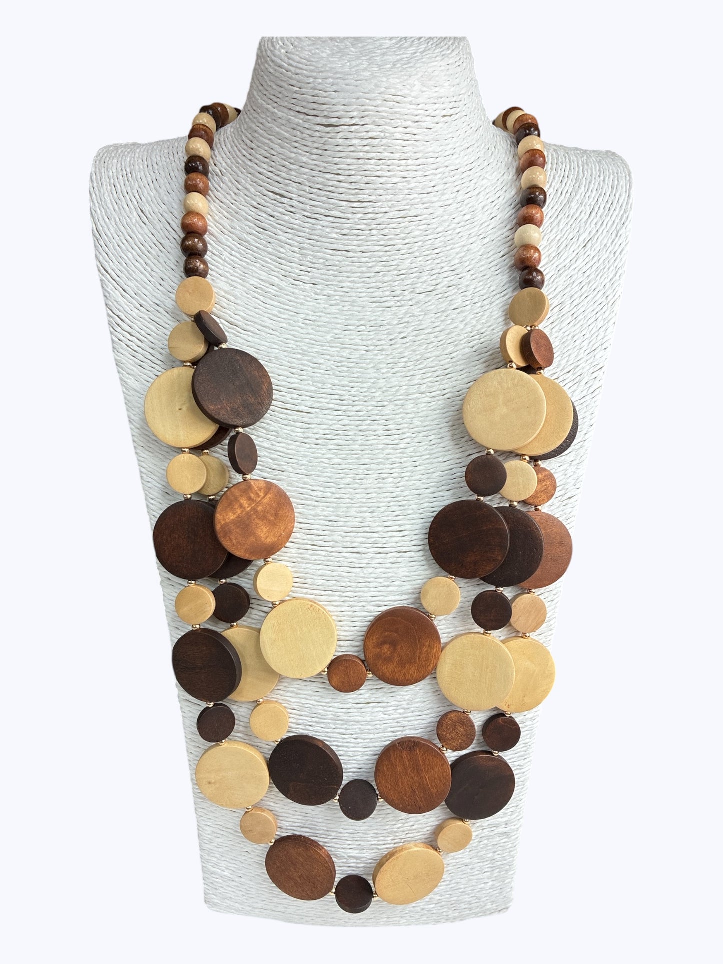 N5099 | Wooden Layered Long Necklace | WZD2459