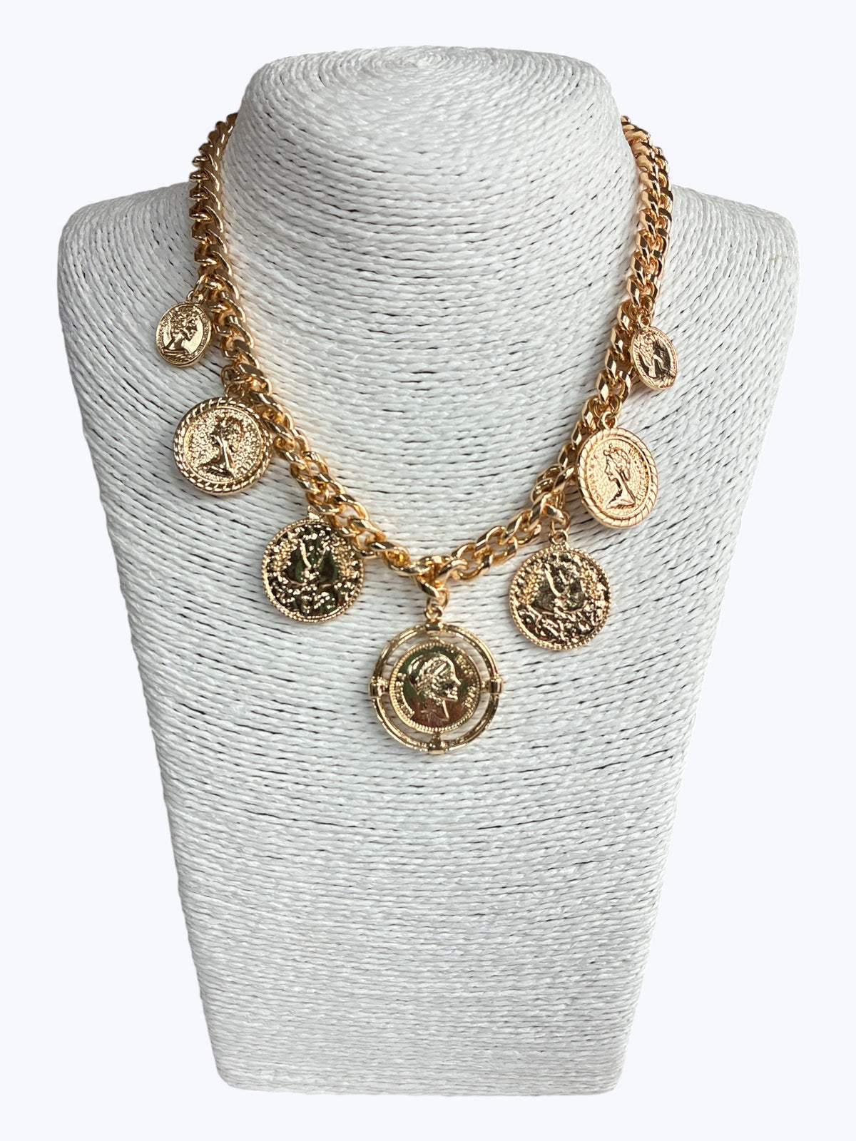 Multi-Charm Coin Necklace | N0179