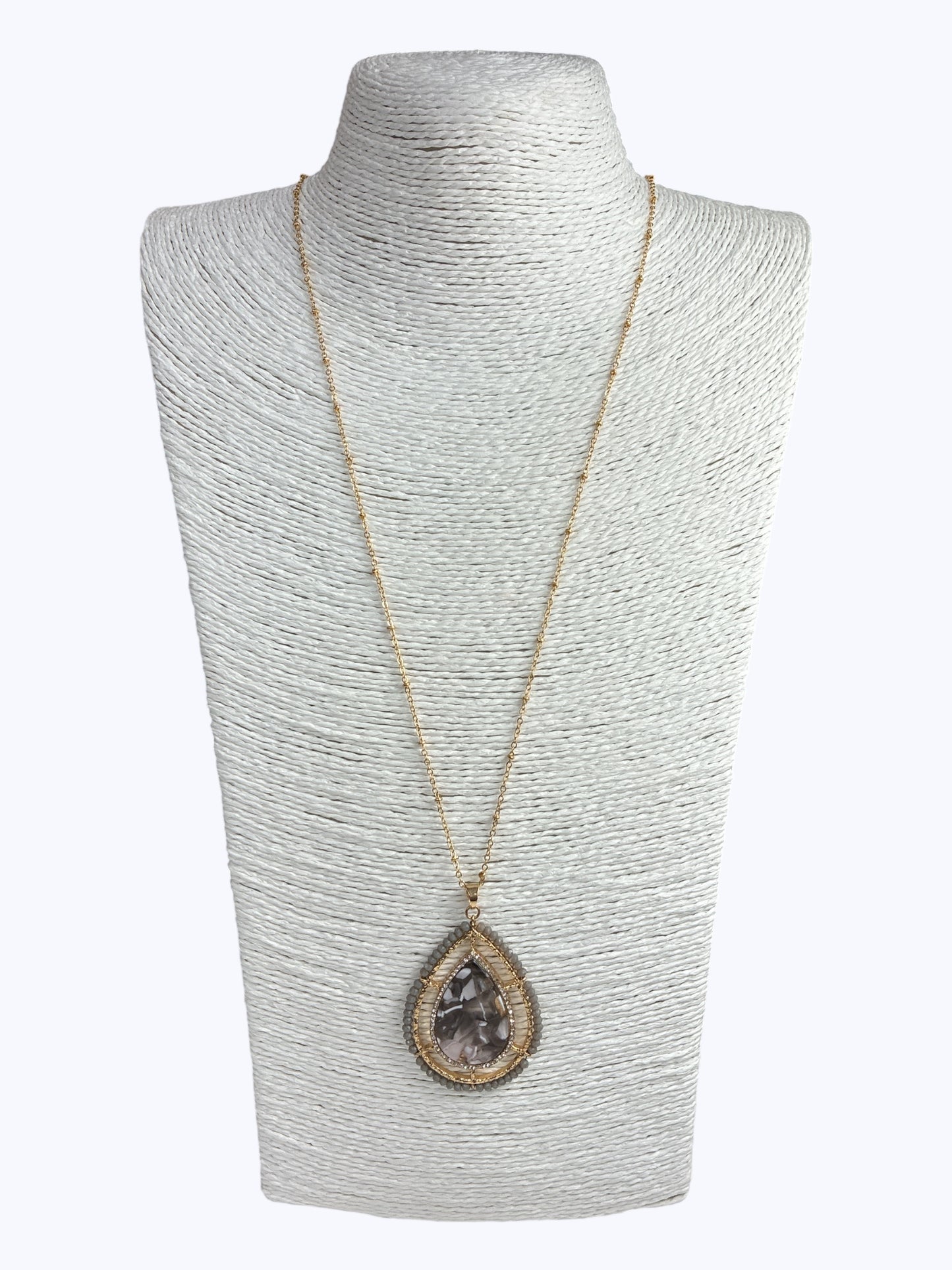 N0380| Acrylic Teardrop Long Necklace| FNE8916