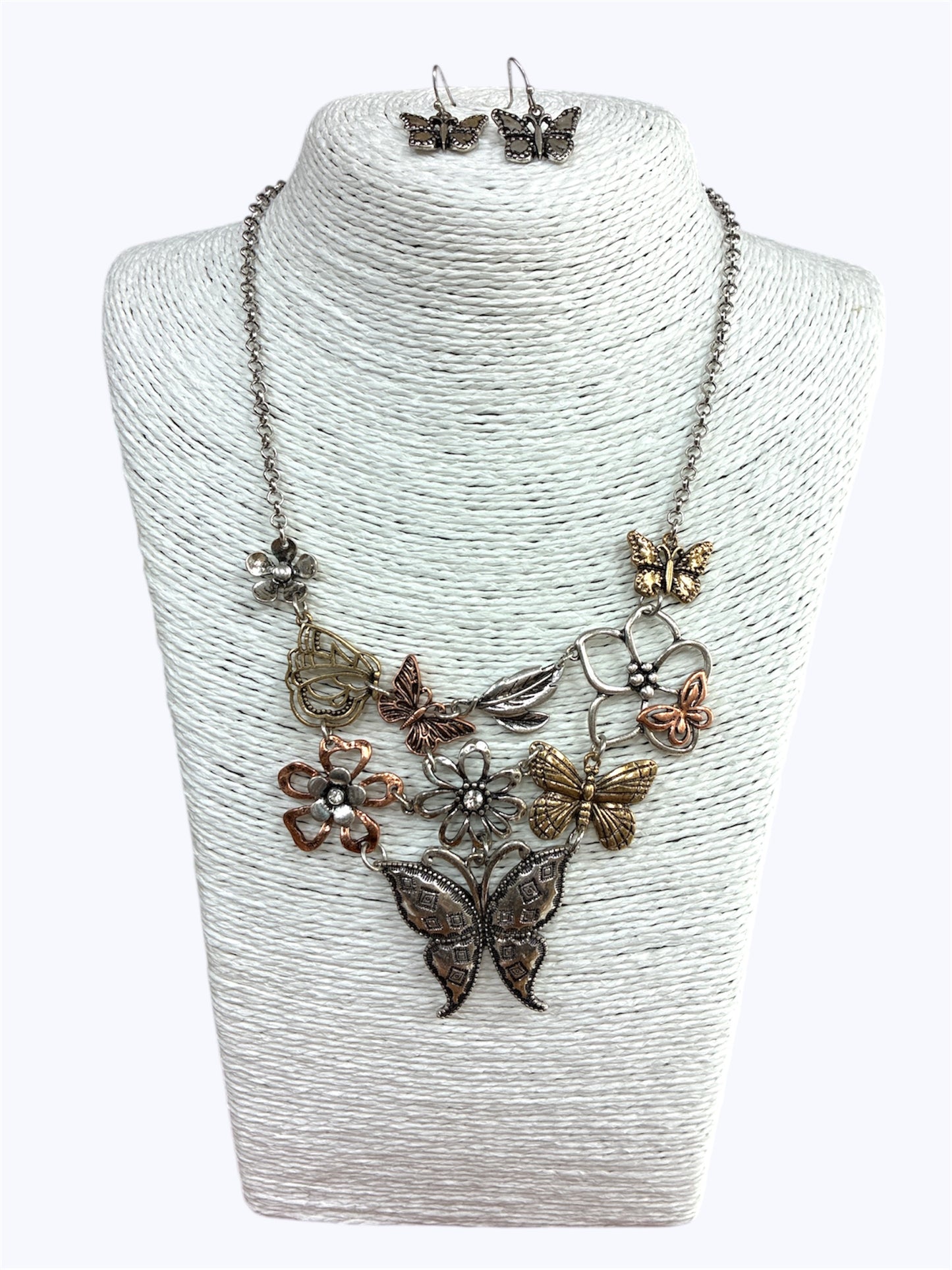 N0255| Antique Butterfly Necklace Set |QNE15314