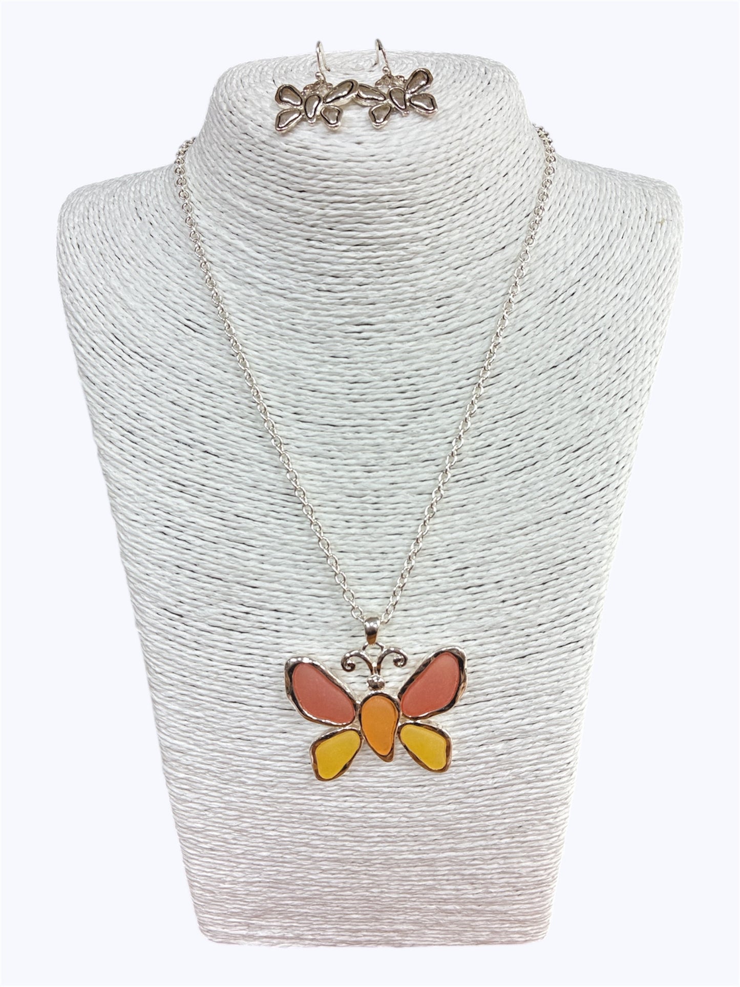 N0332| Butterfly Pendant Necklace Set | AS6529