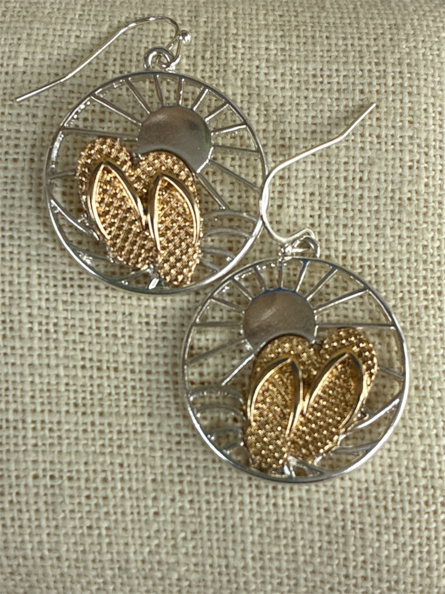 E0963| Sun Slipper design Circle Shape Drop Dangle Hook Earrings|AE3853