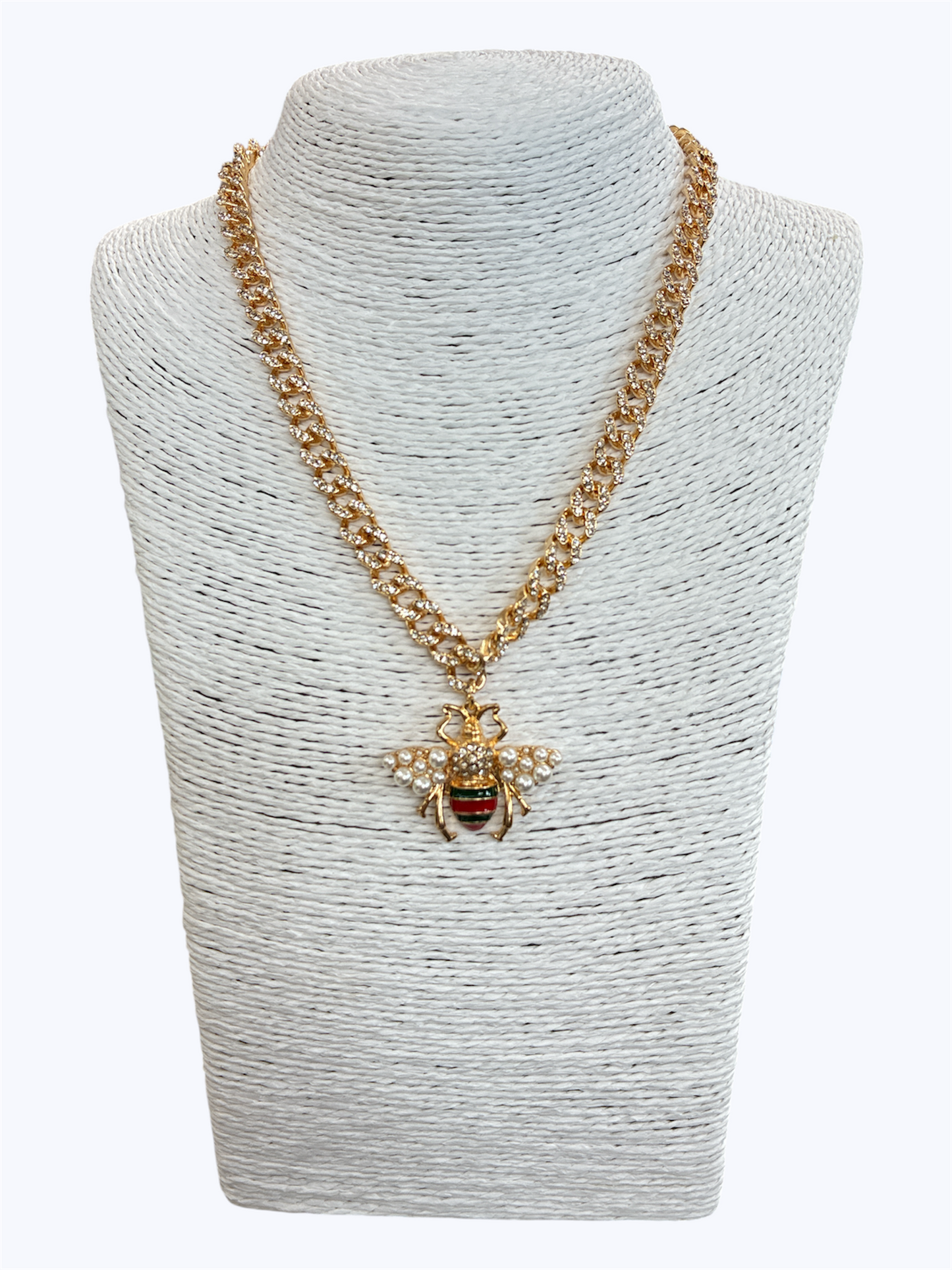 N0484| Bee Pendant Rhinestones Necklace|JCNE2726