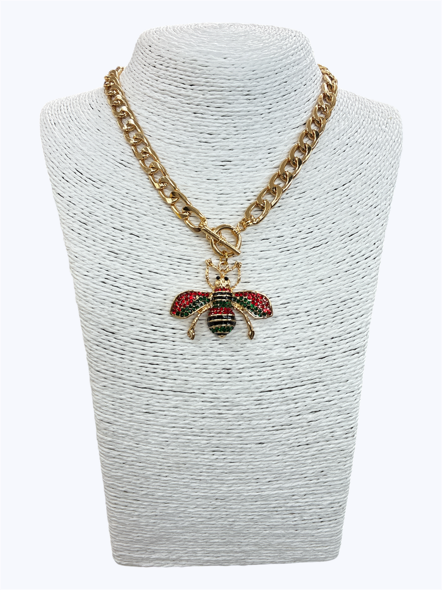 N0490| Rhinestones Deco Animal Bee Design Pendant Necklace|YN3438
