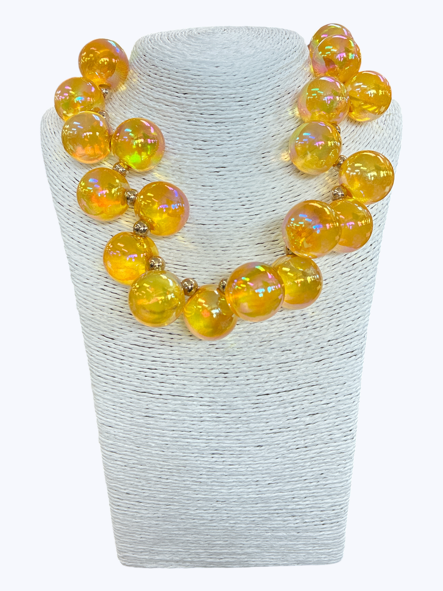 N5107 | Holographic Acrylic Bead Short Necklace | APD9993