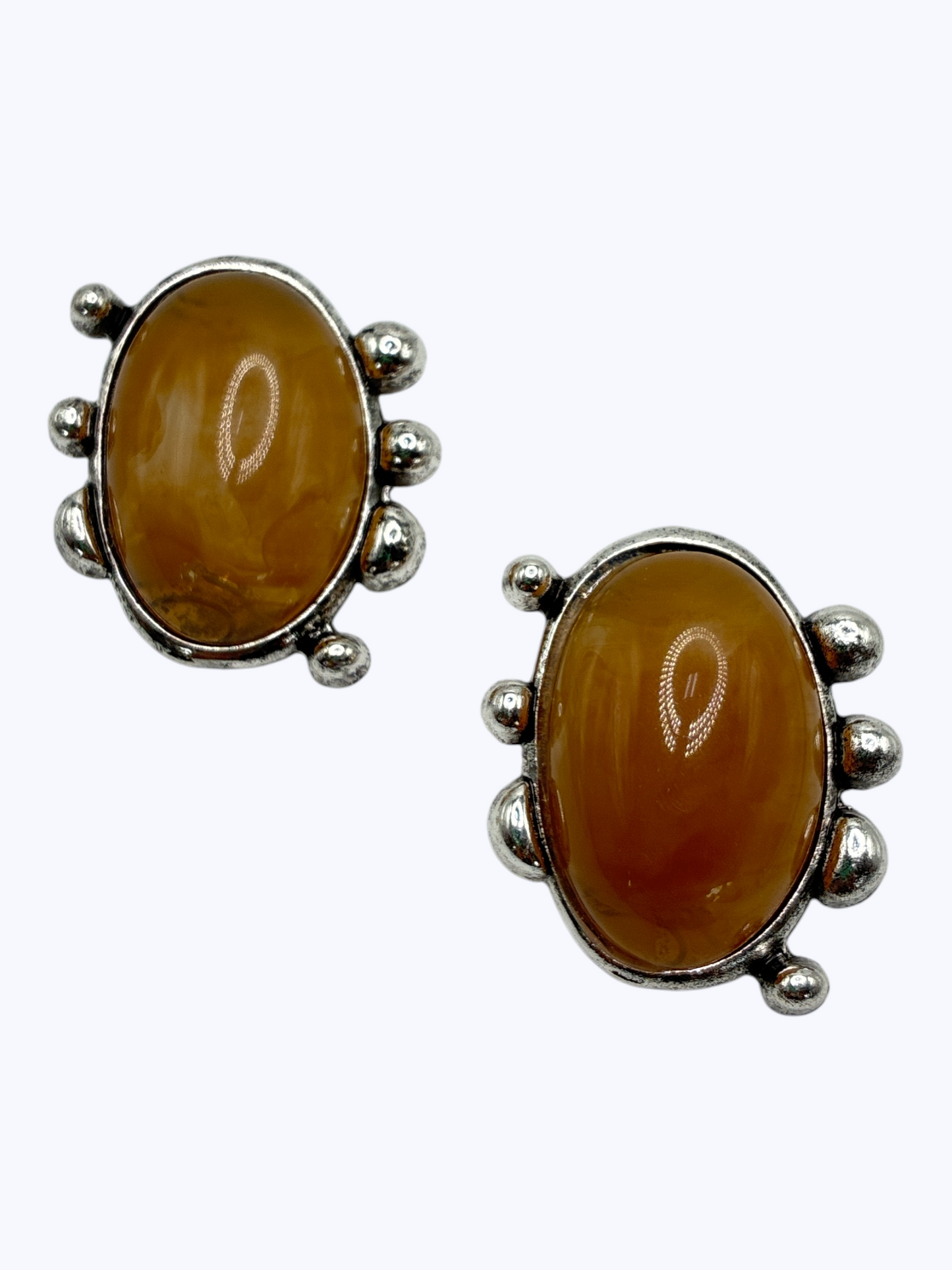 E2520 | Oval Polished Stone Earrings | ER26156
