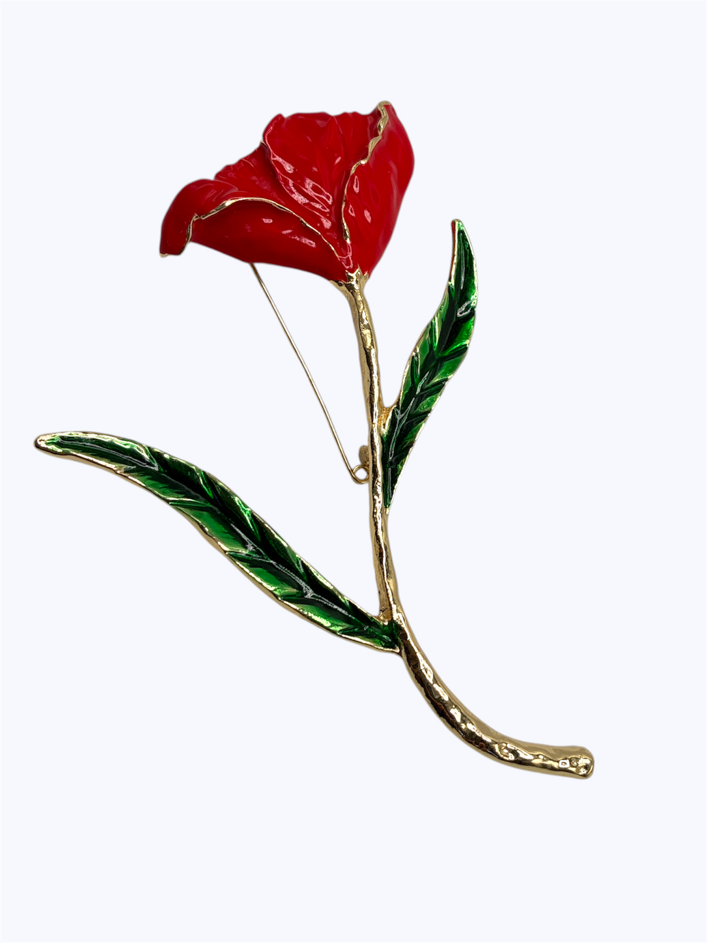 BR0457 | Enamel Flower Stem Brooch | KP2220