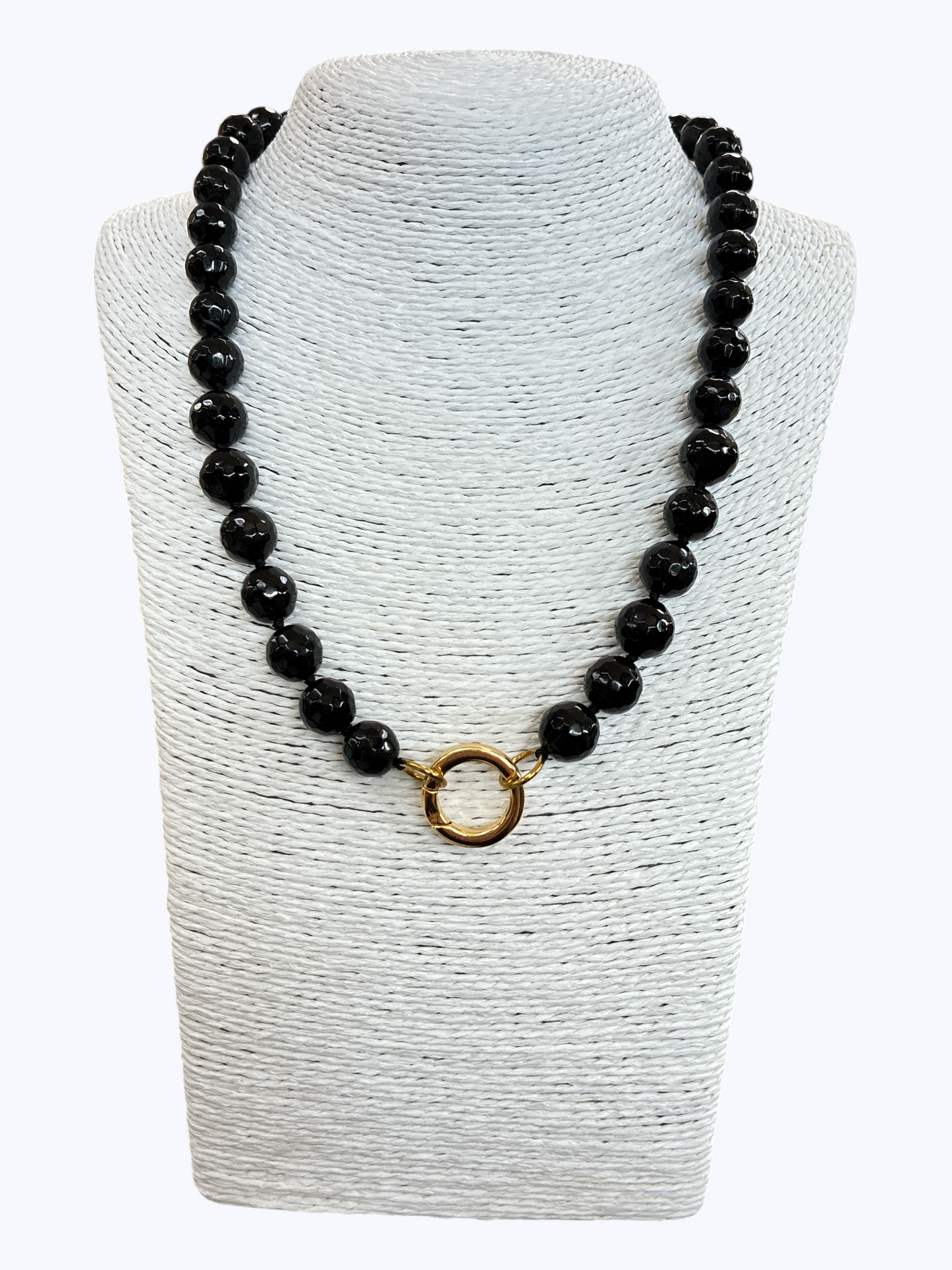 SB-SSN Black Obsidian Natural Stone Necklace