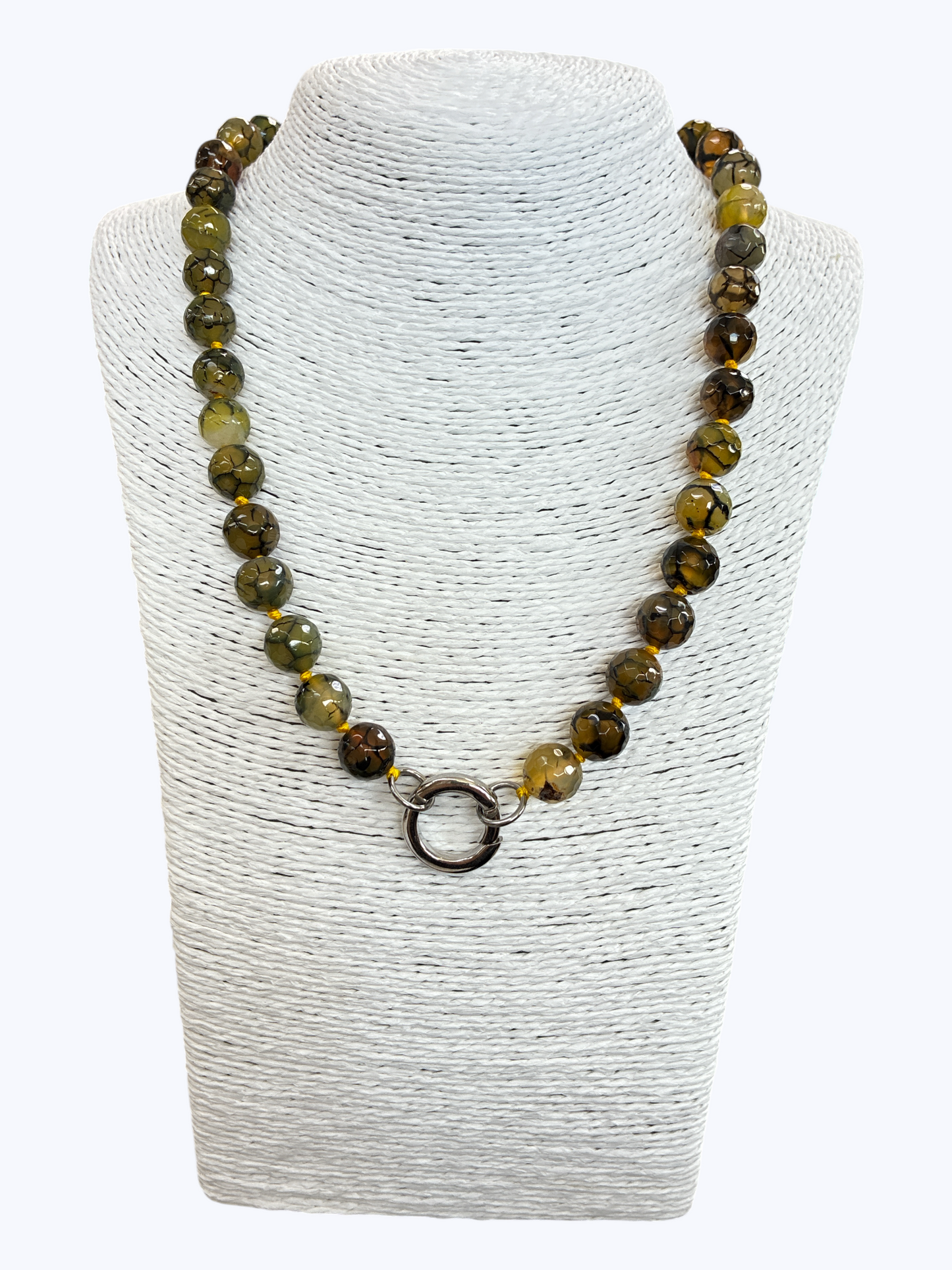 SB-SSN Yellow Mix Agate Stone Necklace