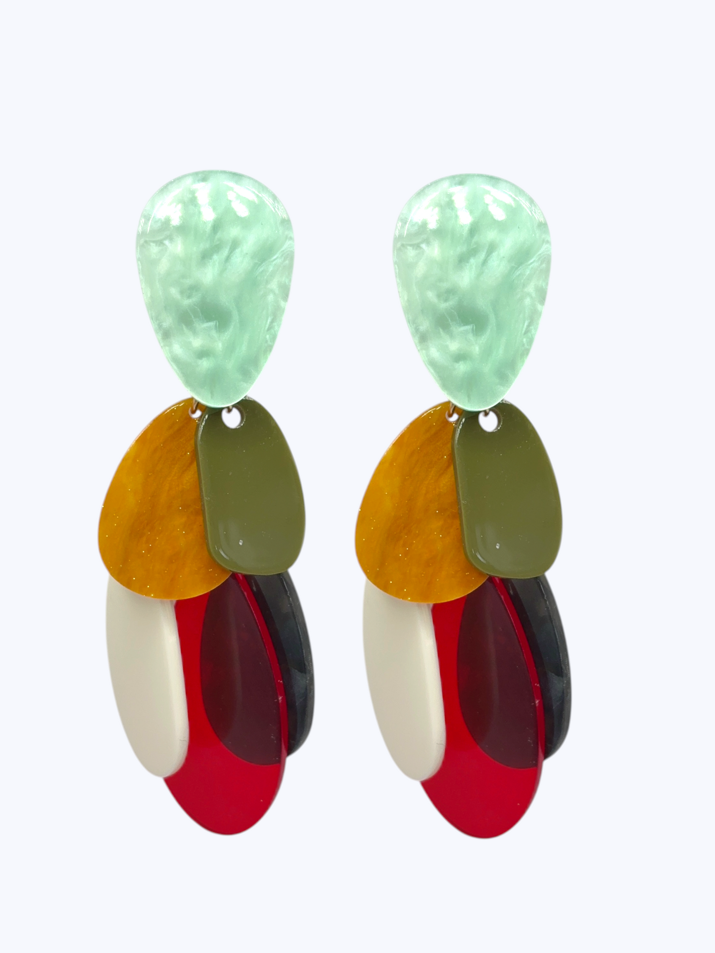 E2544 | Multicolor Teardrop Acrylic Earrings | ER26179