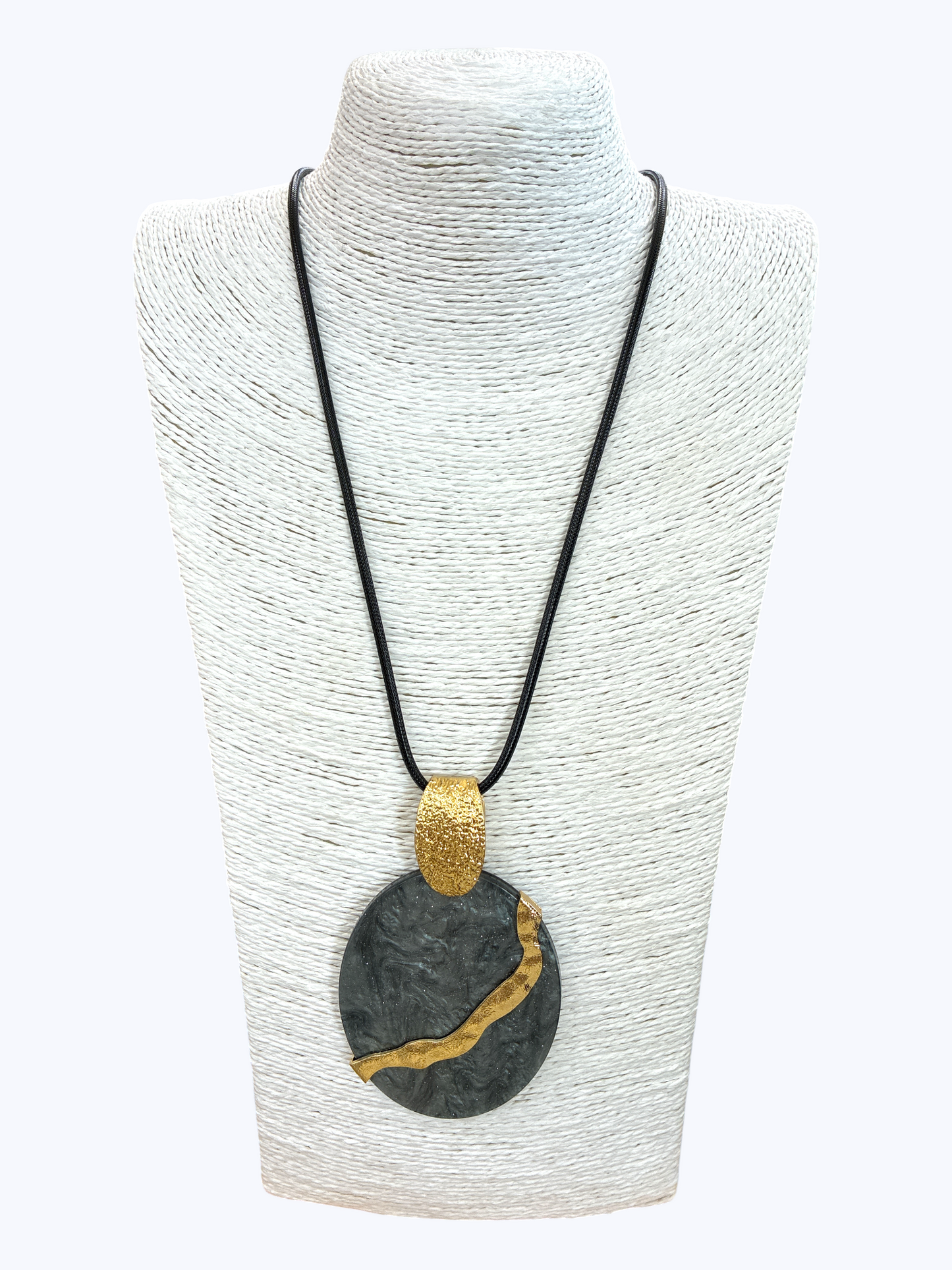 Gray Gold Pendant Long Necklace | N5291