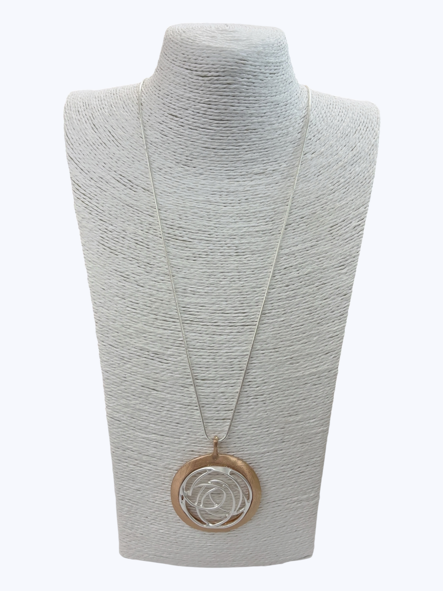 Two-Tone Rose Long Necklace - N5303