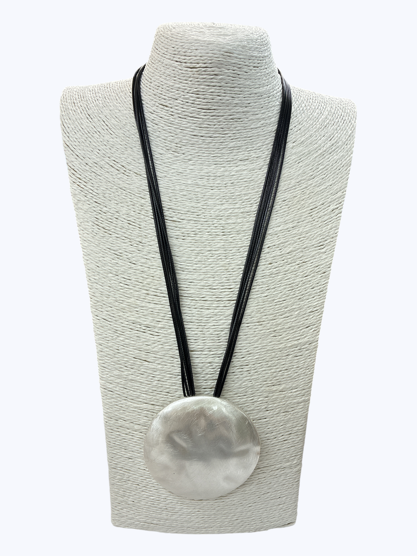 Hammered Disc Long Necklace - N5325