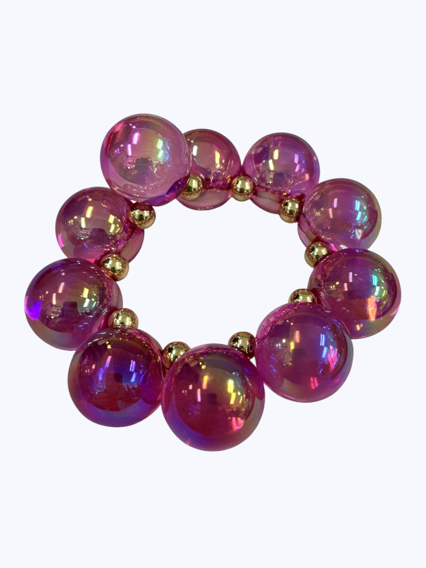 Holographic Acrylic Bead Bracelet - B0536