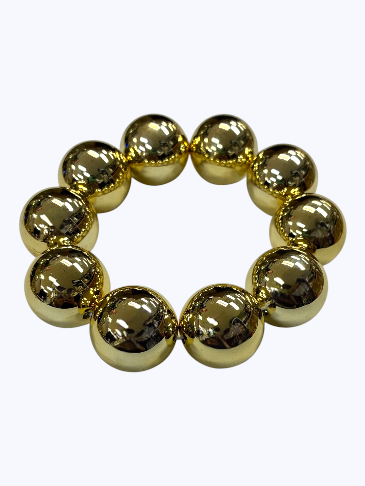 Metallic Gold Beaded Ball Bracelet - B0548