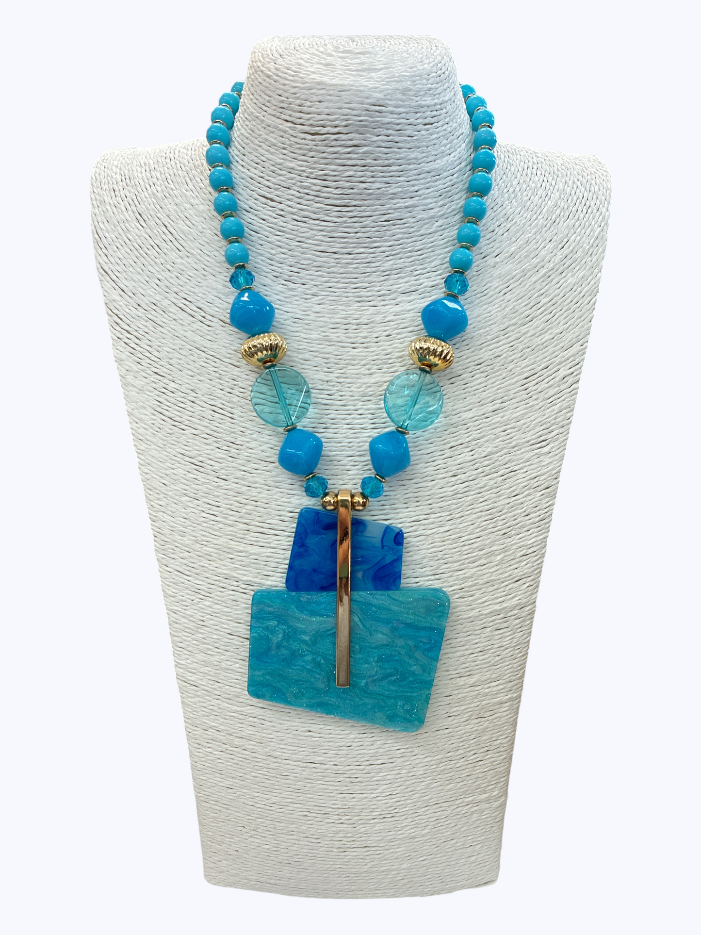 Marble Resin Beaded Necklace - N5336