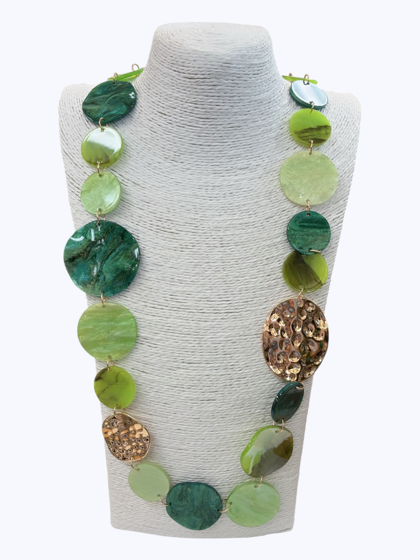 Long Acrylic Disc Link Necklace - N5337