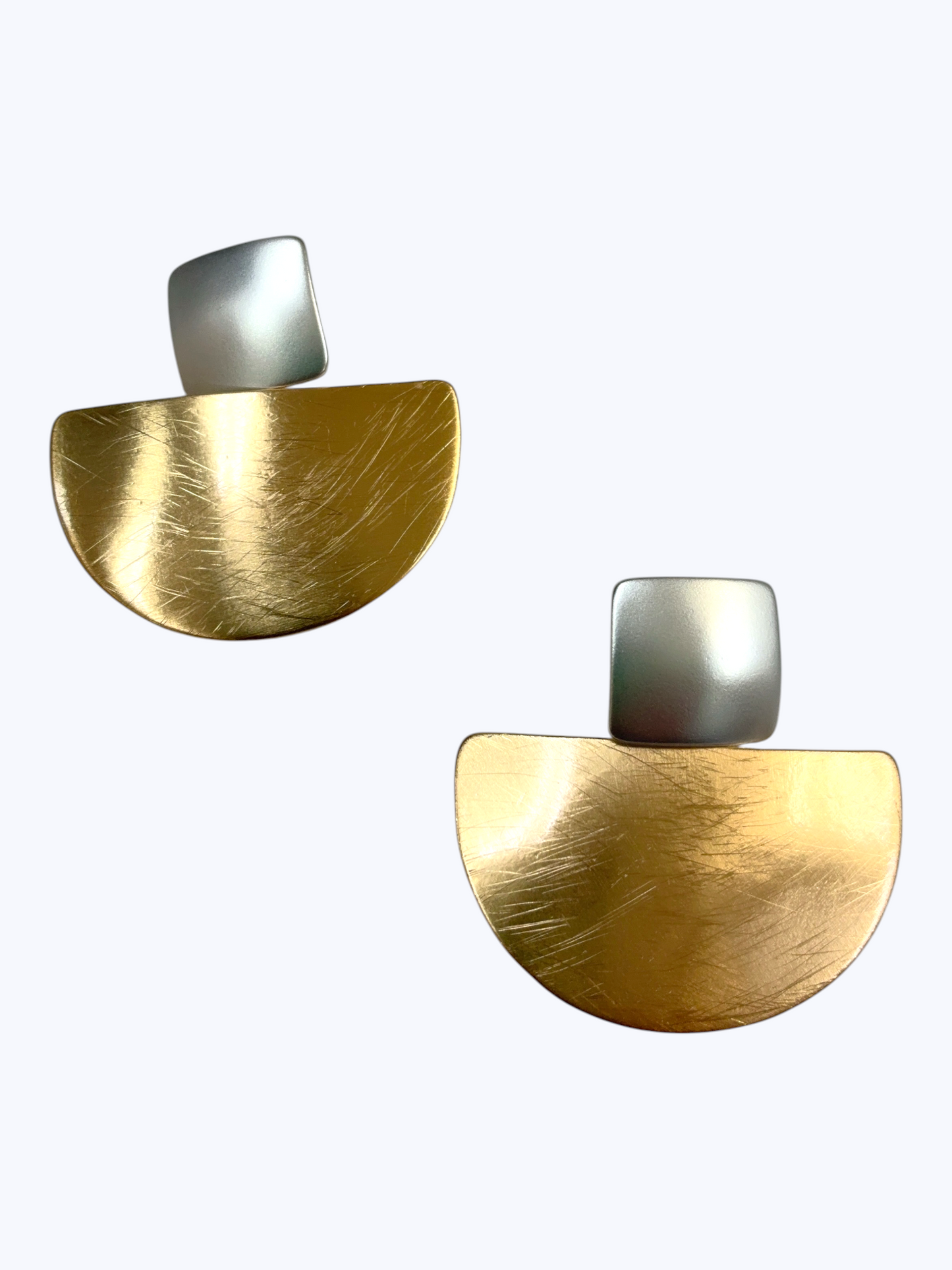 Two-Tone Geometric Post Earrings - E2597