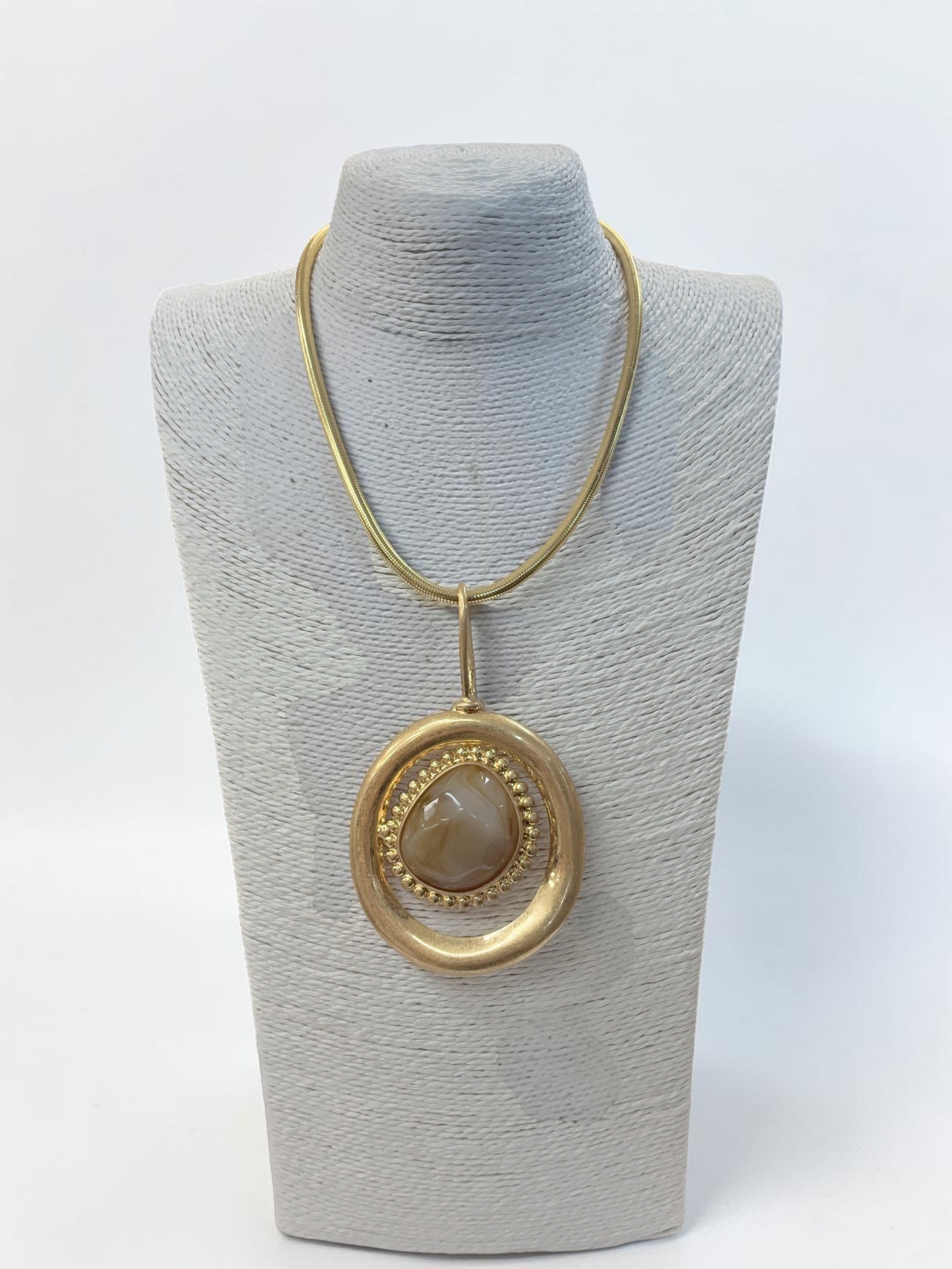 Double Oval Pendant Necklace | N5372